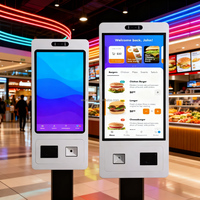 Kiosque tout-en-un Linux de 15,6, 21, 24, 27, 32 pouces, commande automatique, écran tactile double, moniteur, machine de paiement automatique