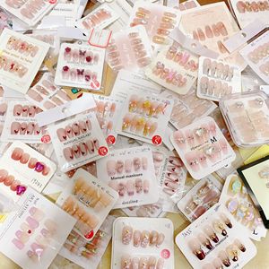Venta al por mayor, paquete <span class=keywords><strong>de</strong></span> 10 <span class=keywords><strong>uñas</strong></span> postizas acrílicas 3D con forma <span class=keywords><strong>de</strong></span> almendra y stiletto, diseño mixto aleatorio, hechas a mano para dedos. - Product Image 3