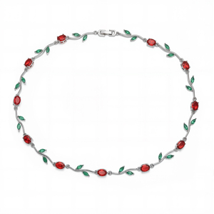 Gioielli di Lusso da <span class=keywords><strong>Donna</strong></span> in Ottone, <span class=keywords><strong>Bracciale</strong></span> <span class=keywords><strong>e</strong></span> <span class=keywords><strong>Collana</strong></span> a Tulipano con Catena Placcata Oro, Pietra Principale in Zircone - Product Image 2