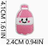 Petites écussons décoratifs en tissu, écusson burger, étiquettes brodées à la machine, badges gâteau boisson, écussons thermocollants