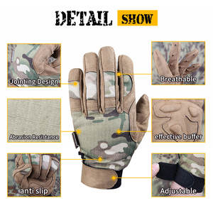 Emersongear Guantes tácticos de entrenamiento al aire libre ajustables Guantes de tiro de camuflaje Guantes tácticos de combate de caza para invierno - Product Image 2