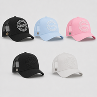 Gorra Trucker Personalizada con Efecto Desgastado, Malla Trasera Vintage, 100% Algodón, Gorra de Béisbol Snapback con Borde Deshilachado, Gorra Deportiva de 5 Paneles con Diseño de Hoja