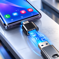 Adaptor OTG USB C ke USB A Mini Tipe C Male ke USB Female untuk MacBook iPad Pro Samsung Ponsel Flash Drive Mouse Keyboard