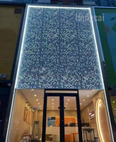 Caja de luz perforada con diseño de arquitectura de panel con iluminación LED de Aluminio perforado personalizado resistente a la intemperie antiimpacto para construcción