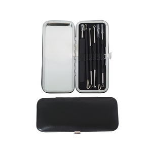 6 ؟ إزالة الرؤوس السوداء طقم إبرة حب الشباب الجراحية الفولاذ المقاوم للصدأ بثور مجموعة مستخرج مع مرآة العناية بالوجه أداة تنظيف - Product Image 1