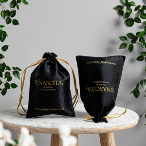 High Quality Reusable Custom Logo Printing <strong>Satin</strong> Gift Drawstring Packaging Bag Soft Cosmetic Jewelry Pouch Recyclable - Product Image 1