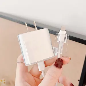 Nero ama custodia per caricabatterie in Silicone morbido per <span class=keywords><strong>iPhone</strong></span> 15 14 <span class=keywords><strong>13</strong></span> <span class=keywords><strong>Apple</strong></span> 18/20W custodia protettiva per cavo di protezione - Product Image 6