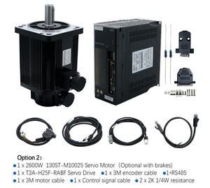 HLTNC 380V สามเฟส 2500RPM 130ST Nema52 130ST-M10025 10NM 2.6KW มอเตอร์ AC ชุดไดรเวอร์ T3A แรงบิด 25 นิวตันเมตร 50/60Hz - Product Image 1