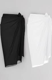 Pareo Negro, Sarong, Falda de Playa con Cintura Ajustable, Accesorio Ligero para Traje de Baño, Ropa de Verano para Resort, Moda - Product Image 3
