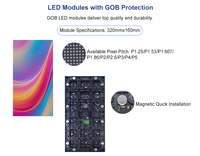 Affichage LED personnalisé P1.25/P1.56/P1.86/P2.5, comptoir LED mobile, écran LED intérieur, utilisation en salle d'exposition, magasin de détail