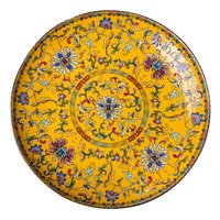 Assiette en céramique Jingdezhen de 6 pouces, peinte à la main, émail doré, style rétro chinois, vaisselle de table, style National Tide