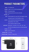 Cargador Rápido PD de 240 W con Enchufe Europeo, Certificación CE FCC, Tipo C, Cargador GaN de 240 W para iPhone 16