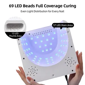 เครื่องอบเล็บ LED แบบสองโหมด 24W พร้อมหลอด LED 69 ดวง อบแห้งเร็ว สำหรับเจลทำเล็บ ระบบเซ็นเซอร์อัจฉริยะ อบแห้งได้ทั้งมือทั้งสองข้าง นิ้วโป้ง และนิ้วเท้าเดี่ยว - Product Image 5