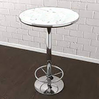 Table à hauteur de bar Table de pub Meilleur prix Métal rond moderne Vente en gros Table ronde chromée bon marché Table de bar avec repose-pieds