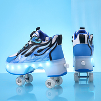 Patins à roulettes réglables de luxe pour enfants, à quatre roues lumineuses, pour garçons et filles