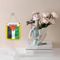 Drapeau de voiture en satin personnalisé de la république de Palestine Mini drapeau bannière pour rétroviseur de voiture et décoration de la maison
