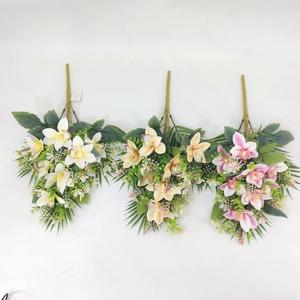 Vendita calda di fiori funebri artificiali Cymbidium orchidea fiori per decorare bara e tombe per commemorare gli antenati - Product Image 1