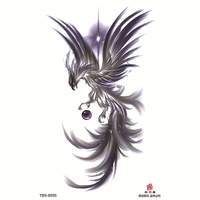 Tatouages temporaires imperméables pour bras en gros, autocollants, cheval de feu, grue, tigre, loup, renard, fleur de Bianan, animaux