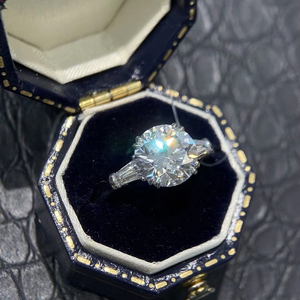 Bagues <span class=keywords><strong>de</strong></span> fiançailles en or 18 carats pour femmes-<span class=keywords><strong>Bague</strong></span> <span class=keywords><strong>de</strong></span> fiançailles en diamant véritable avec bande en or et diamant CZ - Product Image 3