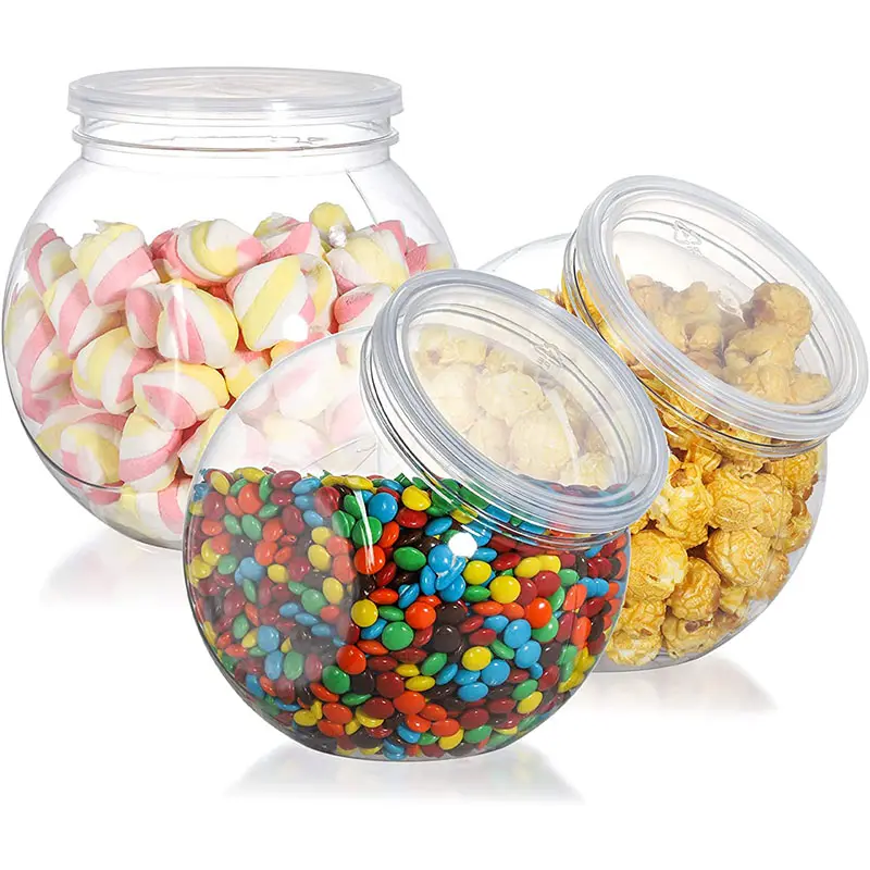 46 Oz Clear Plastic Weithals Candy Sweet Jars Keks behälter mit Deckel Müsli Snack Lagerung