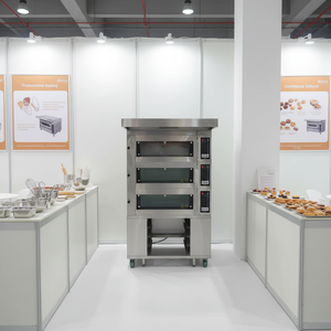 Four à pâtisserie professionnel à 3 niveaux et 6 plateaux avec porte en verre, personnalisable en usine pour le pain, la pâtisserie, les boulangeries - Product Image 4