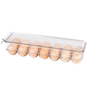 Clear Plastic Egg Tray Holder Egg Storage Container for Refrigerator