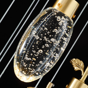 Stylish Single-Head K9 Crystal Pendant <b>Light</b> All-Copper Warm White for Bedroom <b>Dining</b> Room or Bar Counter - Product Image 2