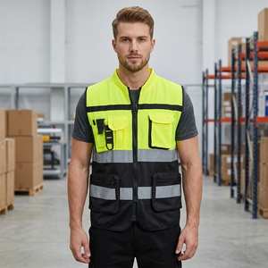 Gilet réfléchissant en polyester pour la sécurité, vêtements haute visibilité - Product Image 3