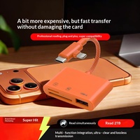Lector de Tarjetas de Memoria con Lectura Simultánea SD/TF/USB, Compatible con Teléfonos Android, Dispositivos Tipo C, Cámaras, Material ABS, Puerto KZ9-7