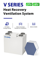 Système de ventilation ERV E-VIPO, système de ventilation HRV en acier inoxydable à double flux, récupération de chaleur d'air frais, récupérateur