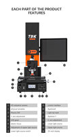 Machine de réparation d'écran intelligente à haute magnification TBK 501 pour la réparation de câbles LCD, la réparation des lignes d'écran LCD