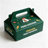 Boîte en carton pour poulet frit avec poignée, emballage alimentaire à emporter, boîte pour frites, personnalisable, vente en gros