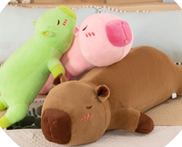 Botu dessin animé Anime Capybara peluche poupée doux oreiller animaux en peluche apaisant jouets de couchage pour enfants anniversaire cadeau de noël