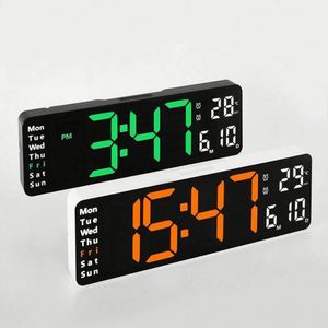 Réveil numérique à quartz de 7 pouces avec minuterie de sommeil, télécommande, affichage LED, calendrier, bureau, noir - Product Image 5