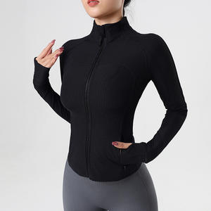 Chaqueta Deportiva de Yoga para Mujer, con Logotipo Personalizado, Adelgazante, Transpirable, Ligera, de Spandex con Elasticidad en Cuatro Direcciones, de Secado Rápido, para Correr y Entrenar - Product Image 4