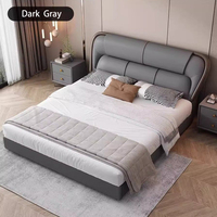 Lit double moderne simple de style européen 1,8 m, chambre principale, lit multifonctionnel avec rangement
