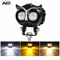 HSSH 12V 24V Phare auxiliaire LED œil de hibou, double couleur blanc-jaune, 30W 4000Lm, en alliage d'aluminium, pour camion, SUV, tout-terrain
