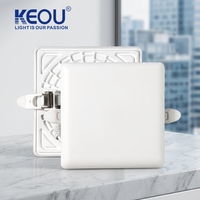 Plafonnier LED encastré carré ultra-plat KEOU 18W