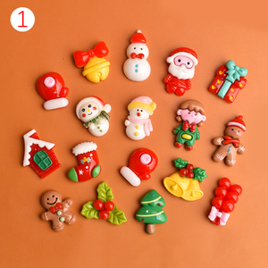 Cabujón plano de resina con diseño navideño de dibujos animados para la fabricación de joyas DIY, horquillas, decoración de fundas de teléfono y accesorios - Product Image 4