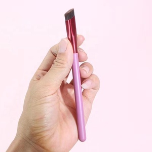 Logo personalizzato ad angolo Wild Eye Brow Brush capelli sintetici di buona qualità con manico in legno correttore contorno per sopracciglia - Product Image 5