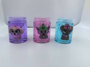 Vente directe fabricant – Nouveauté : Jouet pour enfants – Slime cristallin animé 6 couleurs en forme de patte de chien, petit flacon - Product Image 2