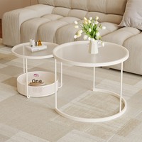 Table basse en verre à arc long avec logo personnalisé et rangement intégré pour salon compact et petite maison