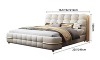2025 Beliebtes Leder bett mit leichter Aufhängung Multifunktion ales Heimbett Verstellbare Aufbewahrung Heben Kingsize-Doppelbett