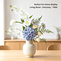 Bahan Dekoratif DIY Modern yang Dapat Digunakan Kembali, Buket Bunga Melati Sutra dan Hydrangea, Nuansa Mewah untuk Pernikahan, Ikat Bunga Buatan Tangan
