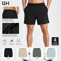 Shorts de course pour hommes GH avec logo personnalisé, cordon de serrage, séchage rapide, respirants, pour marathon, entraînement, gym, fitness, sport décontracté