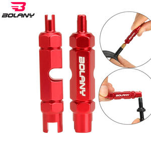 Outil de réparation de valve de vélo Bolany en alliage d'aluminium rouge multifonctionnel pour l'entretien des pneus de vélo - Product Image 1