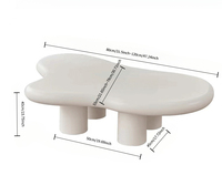 Table basse minimaliste et tendance 'Cloud' de style scandinave, luxe léger, forme unique, style Wabi-Sabi pour salon, chambre et maison