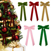 Adornos Navideños Rojos en Forma de Estrella Hechos a Mano, 30 cm, Lazos de Tela para Árbol de Navidad, Colgantes, Figuras, Accesorios de Regalo