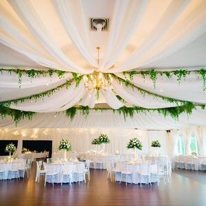 Voilages simples pour arche de <span class=keywords><strong>mariage</strong></span>, rideaux de fond transparents en polyester <span class=keywords><strong>blanc</strong></span> pour décorations de <span class=keywords><strong>mariage</strong></span> en extérieur, fêtes et plafonds - Product Image 5