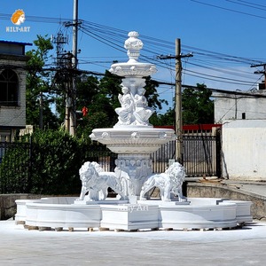 Mily lớn bằng đá cẩm thạch trắng sư tử đài phun nước phong cách Châu Âu cho khu nghỉ mát khách sạn sang trọng ngoài trời - Product Image 3
